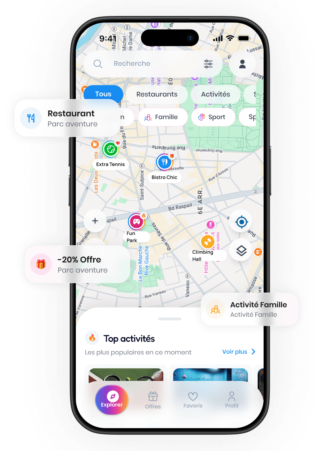 Aperçu de l'application WizzMap sur iPhone